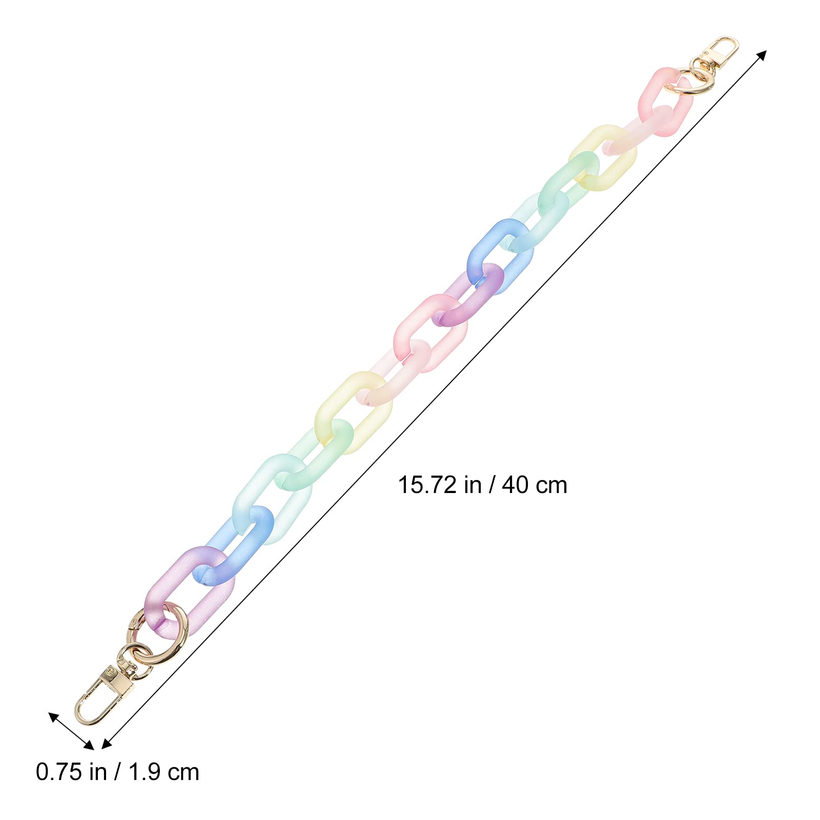 Acrylic Handbag Strap Colorful Rainbow Purse Chian Crossbody Strap for Bag Purse DIY Making Accessories (40cm)