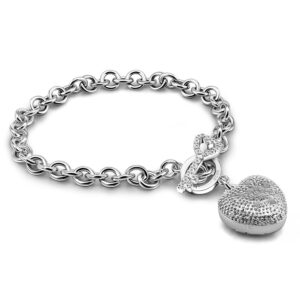 dankadi new products women's 925 sterling silver bracelet fine jewelry shining heart bracelet 6 "7" 8" solid silver accessories birthday party gift (8)