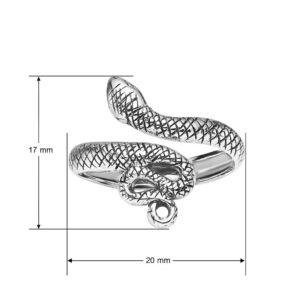 Silverline Jewelry - 925 Sterling Silver Snake Cobra Ring, Animal Themed Jewelry Size 9