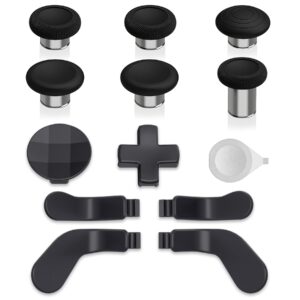 extremerate metal replacement thumbsticks mod swap joysticks for xbox one elite series 2, gaming accessories 2 d-pads 4 paddles for xbox one elite, elite series 2 core controller - 13 in 1 black