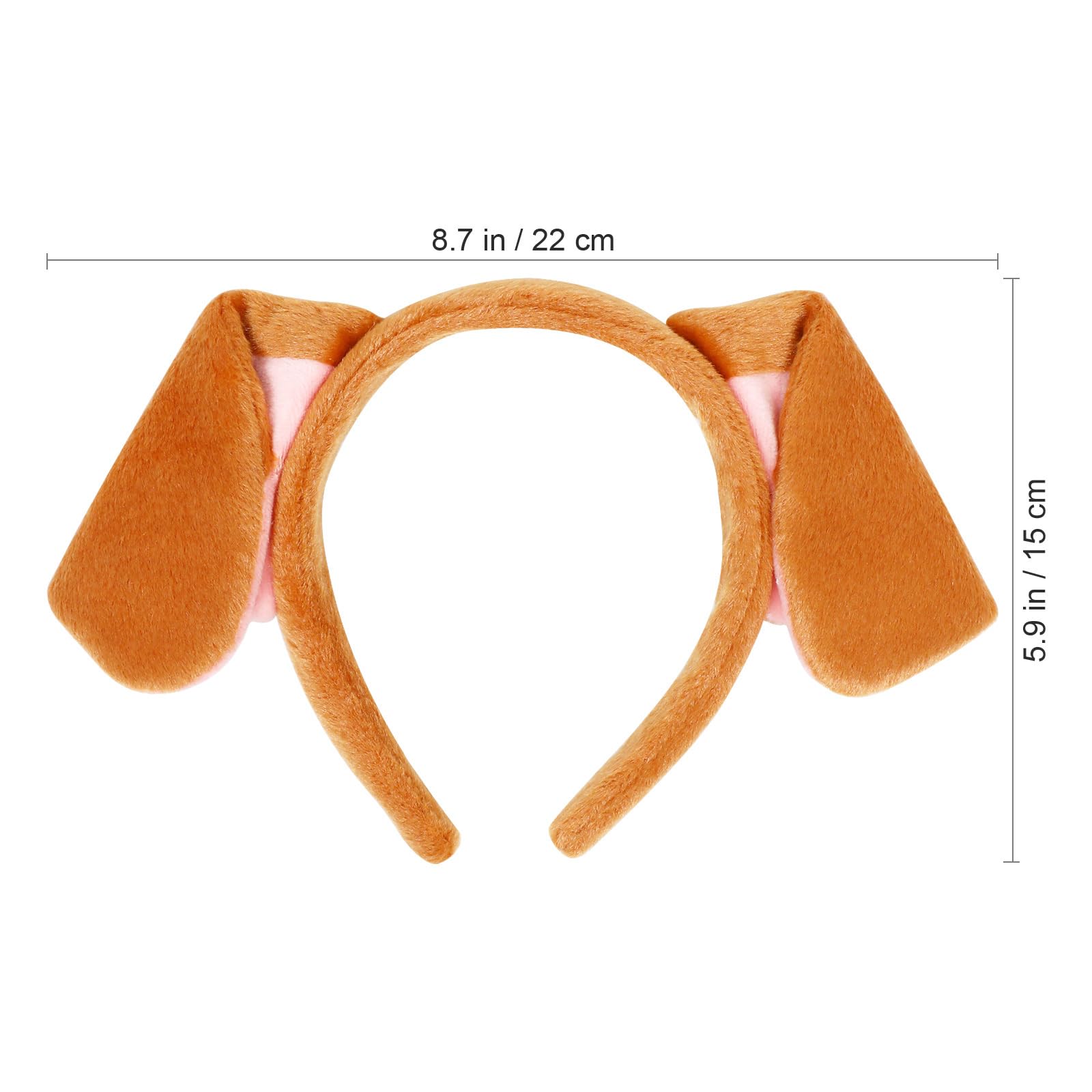 VALICLUD Brown Dog Ears Headband Women Cartoon Hair Hoop Plush Animal Ear Hair Bands Hair Accessories for Girls Easter Halloween Christmas Cosplay Party Favors Supplies