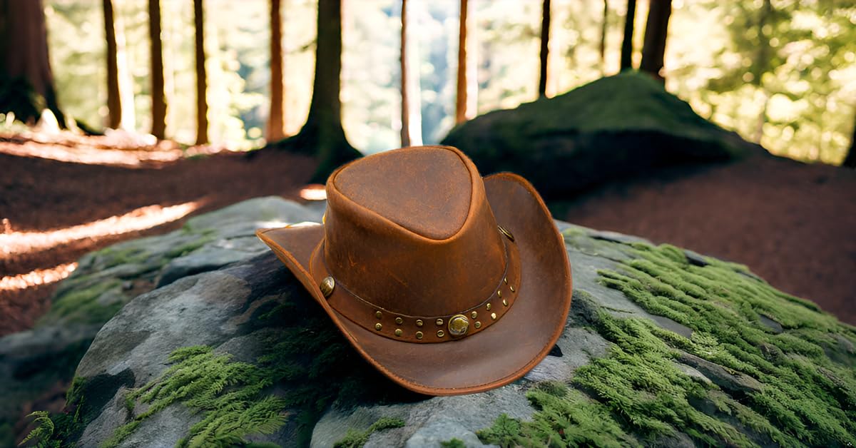 Shapeable Leather Cowboy hat into Outback hat Western Vintage Australian Hats for Men & Women