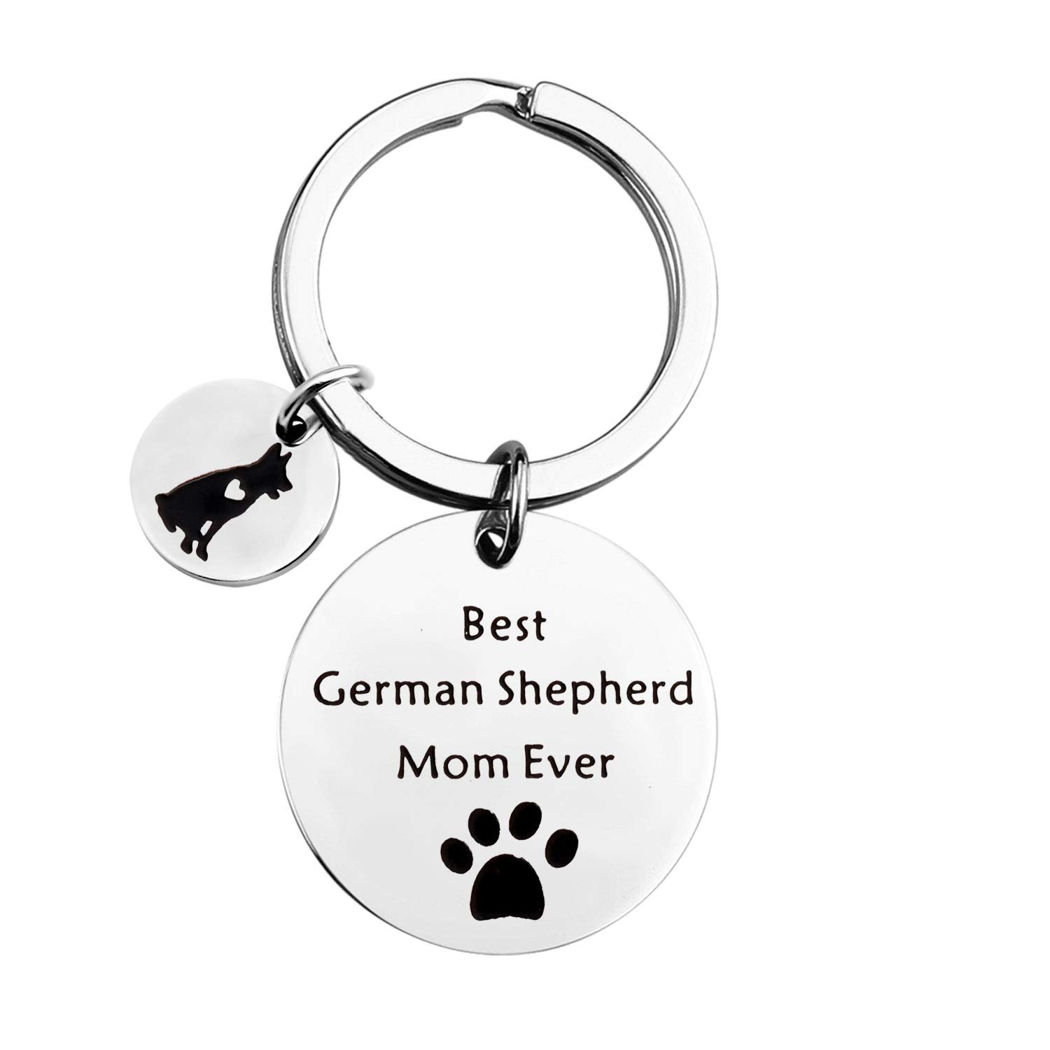 BLEOUK German Shepherd Lover Gift Best German Shepherd Mom Ever Keychain Gift for Dog Lover (German Shepherd Mom)