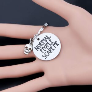 BLEOUK American Horror Story Inspired Gift Scare Me TV Show Lover Keychain (people Scare Me)