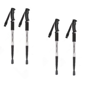 Mount Plus MP-HIKE4 Women and Children Mountain Tech Aluminum Adjustable Trekking Poles | Lightweight Quick Lock Walking Or Hiking Stick - 2 Set (4 Poles)