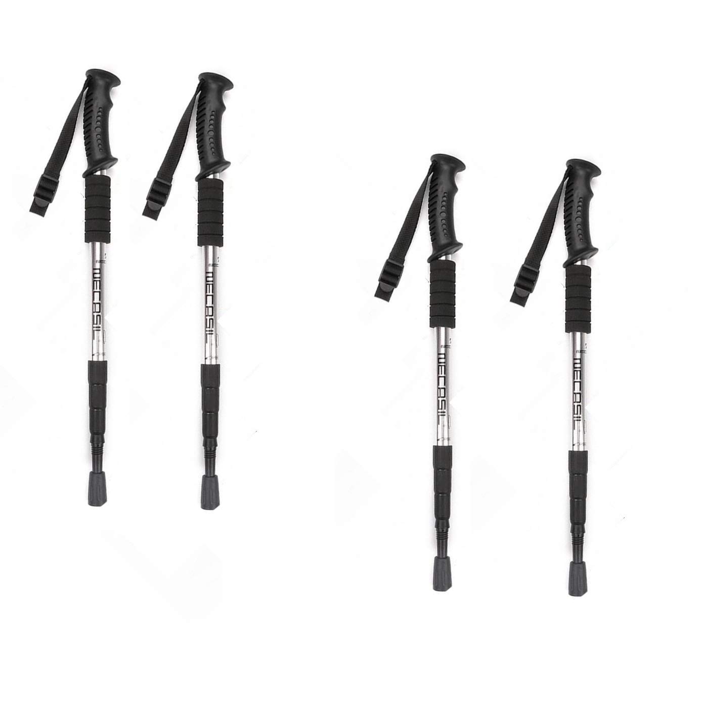 Mount Plus MP-HIKE4 Women and Children Mountain Tech Aluminum Adjustable Trekking Poles | Lightweight Quick Lock Walking Or Hiking Stick - 2 Set (4 Poles)