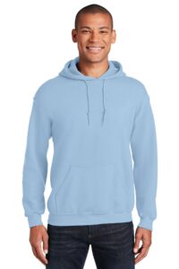 hooded pullover sweat shirt heavy blend 50/50 7.75 oz. by gildan (style# 18500) (large, light blue)