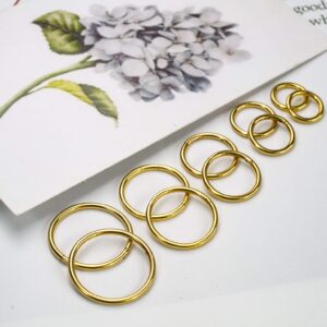 16G Surgical Steel Hinged Clicker Segment Nose Rings Hoop Helix Cartilage Daith Tragus Sleeper Earrings Body Piercing for women (16G - Gold - (6mm-14mm) - 10Pcs)