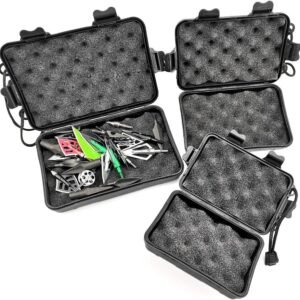 ZSHJGJR 2 Pack Broadhead Case Holds Plastic Protector Archery Arrowheads Portable Case Arrow Tips Storage Box for Archery Accessory (Black, M)