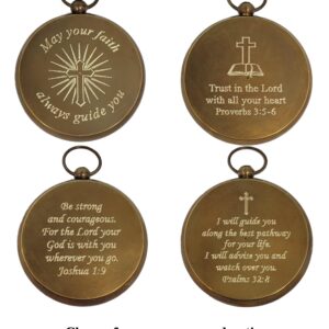 Engraved Compass for Son, Grandson | Personalized Baptism Gifts for Boys | Graduation Gift for Him (Design My Own)