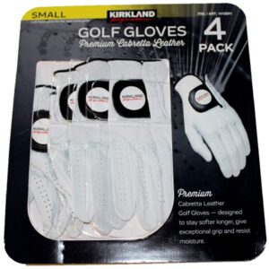 KIRKLAND SIGNATURE Premium Leather Golf Glove for Left Handed - 4-Pack Small