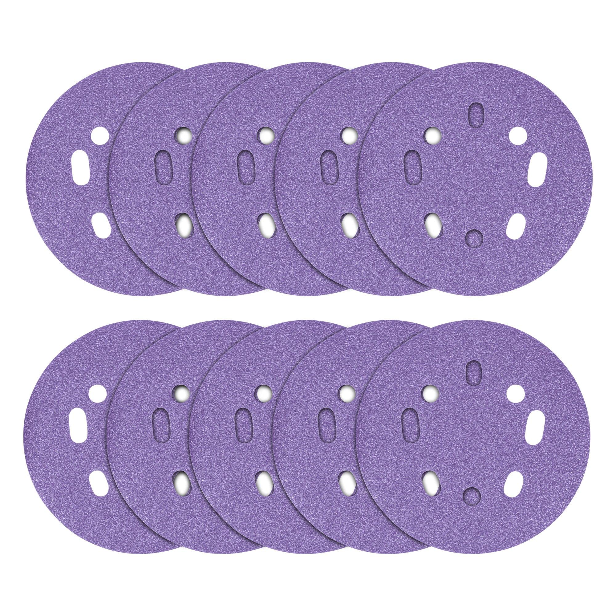 Trend Aluminium Oxide 5 Inch Random Orbit 180 Grit Abrasive Sanding Discs, AB/125/180A, Pack of 10