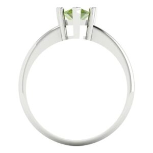 Clara Pucci 1.9ct Pear Cut Solitaire Genuine Vivid Green Peridot Proposal Bridal Designer Wedding Anniversary Ring 14k White Gold