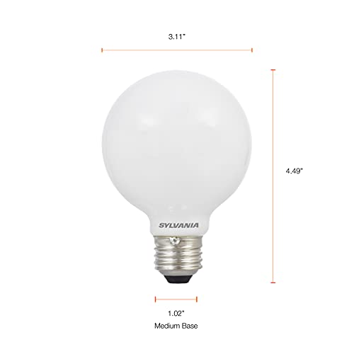 SYLVANIA ECO LED Light Bulb, G25 Globe, 40W Equivalent, Efficient 3.5W, 7 Year, 325 Lumens, Frosted, 2700K, Soft White - 3 Pack (40880)