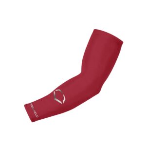 evoshield youth solid compression arm sleeve - scarlet,one size fits most