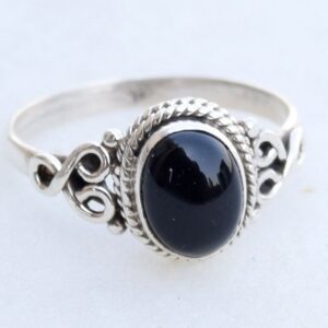 Black Onyx Stone Ring 925 Sterling Silver Statement Ring For Women Handmade Rings Gemstone Christmas Promise Ring Size US 9 Gift For Her