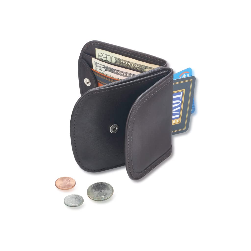 Taxi Wallet® - TW14-COFFEE BEAN - Soft Leather (Dark Brown) - Compact, Front Pocket Folding Wallet - For Cards, Coins, Bills, ID (Men & Women)