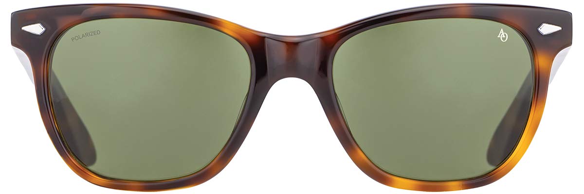 AO Saratoga Sunglasses - Tortoise - Calobar Green AOLite Nylon Lenses - Polarized - 52-19-145