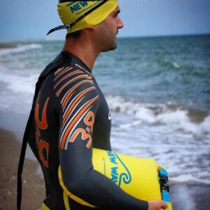 New Wave Swim Buoy & New Wave Swim Cap Bundle - Swim Safety Float and Drybag for Open Water Swimmers Triathletes, Open Water Swim Buoy Float for Safer Swim (PVC 15L Drybag Yellow + Silicone Cap)