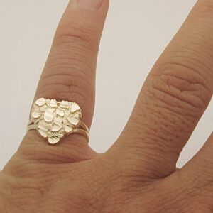 10k Gold Solid Nugget Ring Gold Heart Ring