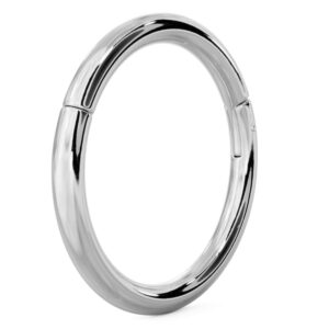 FreshTrends Platinum Plain Clicker Ring Hoop, Solid 950 Platinum | 18G | 1/4" (6mm)