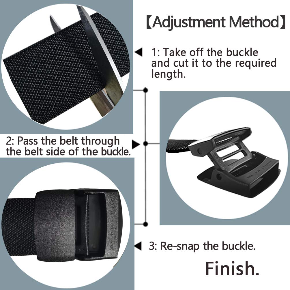 Men's Elastic Stretch Belts, Webbing Canvas Sports Belt for Men Women with Plastic Buckle for Outdoor Work Travel Golf, Adjustable Casual Belts for Pants Size Below 46 inches [53"Long 1.5"Wide](Black)