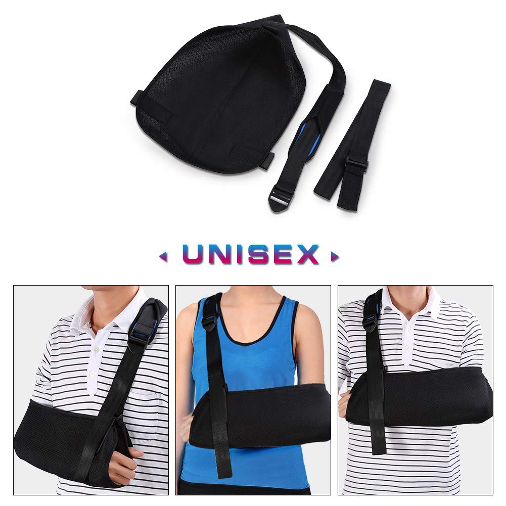 ZJchao Shoulder Abduction Sling, Breathable Arm Sling Shoulder Immobilizer for Shoulder Injury Elbow Arm Support Arm Sling for Wrist Injury Broken Arm for Women and Men Left or Right Arm