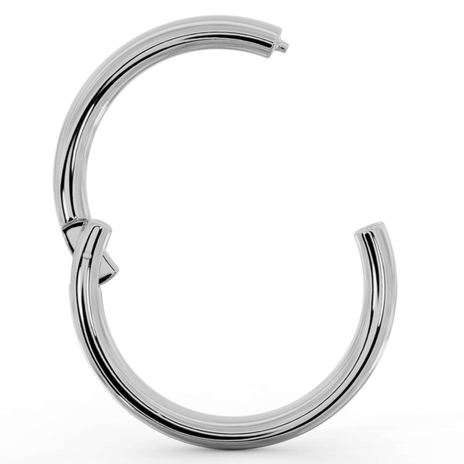 FreshTrends Platinum Plain Clicker Ring Hoop, Solid 950 Platinum | 18G | 1/4" (6mm)