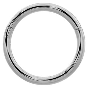 FreshTrends Platinum Plain Clicker Ring Hoop, Solid 950 Platinum | 18G | 1/4" (6mm)