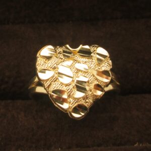 10k Gold Solid Nugget Ring Gold Heart Ring