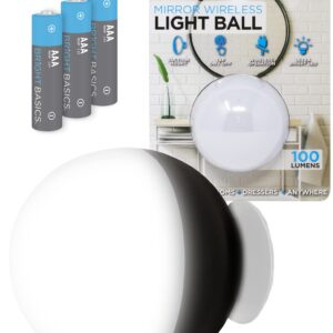 Bright Basics Ultra Bright LED Vanity Light Portable Wireless Ball Lamp Mirror Lights