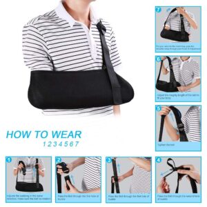 ZJchao Shoulder Abduction Sling, Breathable Arm Sling Shoulder Immobilizer for Shoulder Injury Elbow Arm Support Arm Sling for Wrist Injury Broken Arm for Women and Men Left or Right Arm