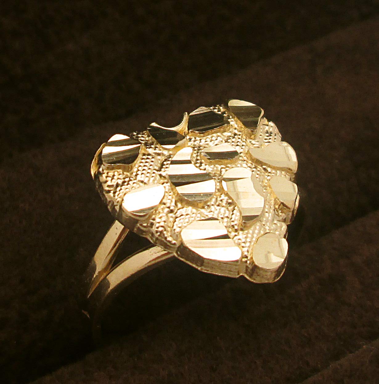 10k Gold Solid Nugget Ring Gold Heart Ring