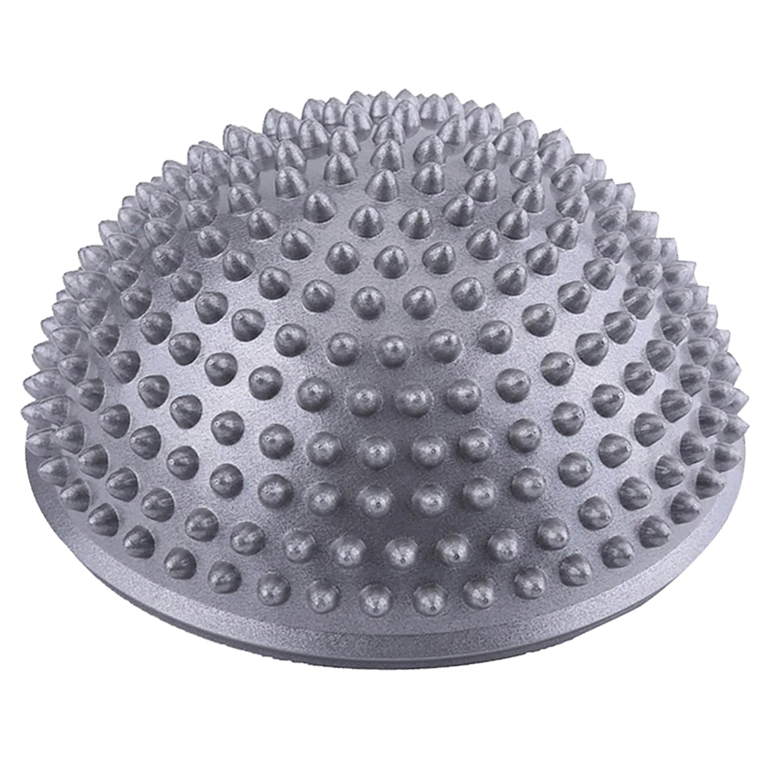 VGEBY Foot Massage Ball Inflatable Half Yoga Balls Massage Point Fitball Exercises Trainer Fitness (Silver)