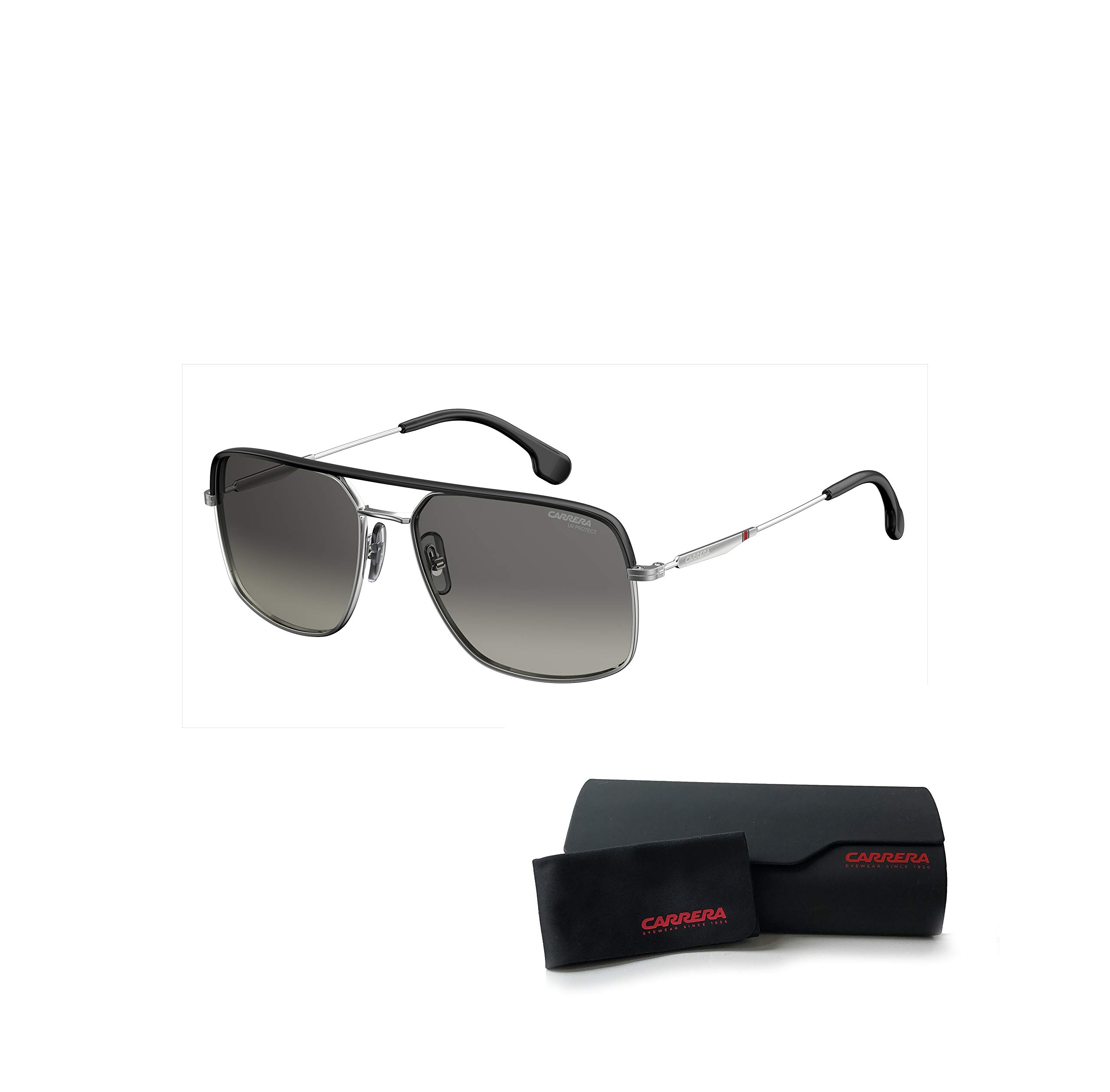 Carrera CA152/S 085K/WJ 60M Ruthenium Black/Grey Polarized Square Sunglasses For Men For Women+ BUNDLE with Designer iWear Eyewear Kit