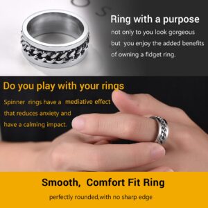 PROSTEEL Spinner Ring For Women Teens Silver Tone Stainless Steel Eboy Jewelry Anxiety Spiner Pinky Ring