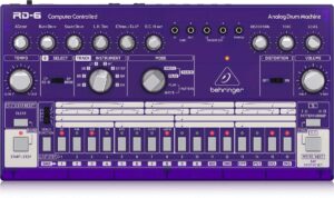 behringer rhythm designer rd-6 analog drum machine, purple translucent