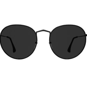 Tantino Small Square Round Trendy Men Women Polygon Sunglasses (Black Round + Gold Polygon, UV400)