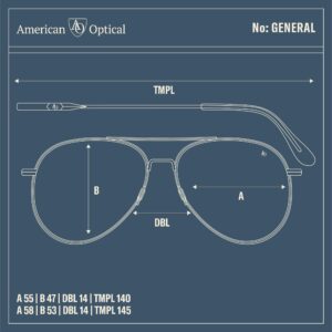 AO General Sunglasses - Gold - True Color Gray SkyMaster Glass Lenses - Polarized - 58-14-145