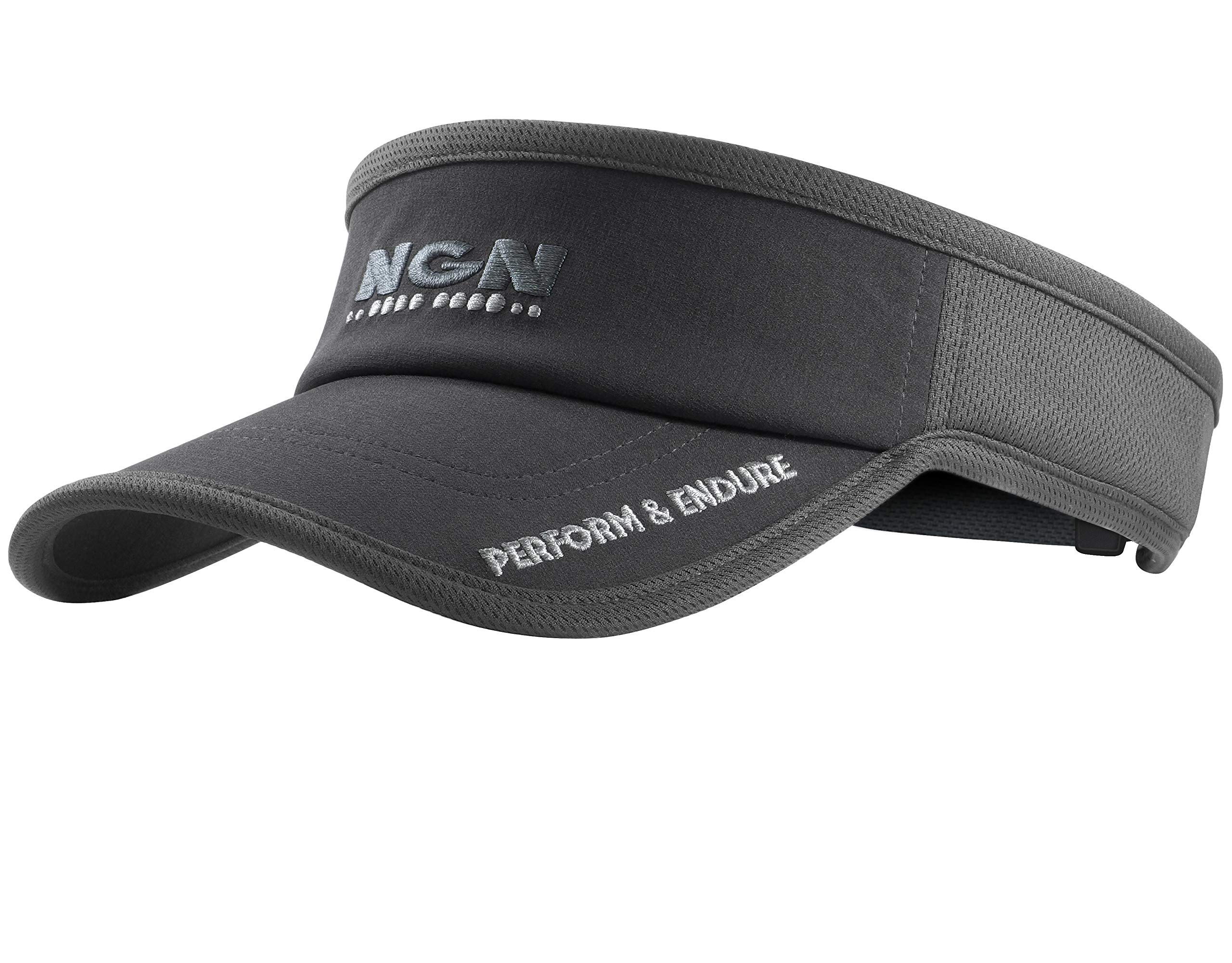 NGN - Sport Mesh Running Visor | Triathlon Visor | Run Sun Visor for Men & Women | Also for Golf, Tennis & Performance Sports Gray