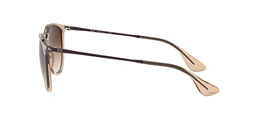 Ray-Ban RB4171 Erika Round Sunglasses, Transparent Light Brown/Brown Gradient Dark Brown, 54 mm