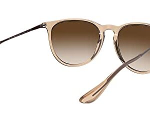 Ray-Ban RB4171 Erika Round Sunglasses, Transparent Light Brown/Brown Gradient Dark Brown, 54 mm