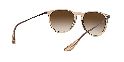 Ray-Ban RB4171 Erika Round Sunglasses, Transparent Light Brown/Brown Gradient Dark Brown, 54 mm