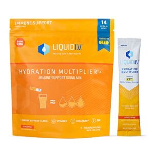 liquid i.v.® hydration multiplier® +immune support - tangerine - hydration powder packets | electrolyte powder drink mix | convenient single-serving sticks | non-gmo | 14 servings (pack of 1)