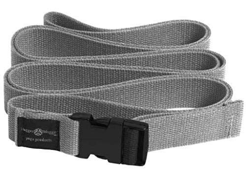 Hugger Mugger Quick-Release 10 ft. Yoga Strap - Gray - Super Strong Cotton, Easy to Attach and Release, Easily Adjustable