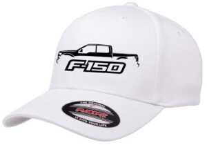 2015-20 ford f150 pickup truck outline design flexfit 6277 athletic baseball fitted hat cap white l/xl