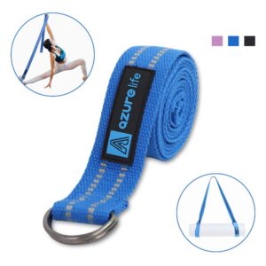 A AZURELIFE Premium2 in 1 Yoga Mat Strap, Adjustable Anti-slip Yoga Mat Carrier Sling for Carrying, Doubles As Stretch Bands