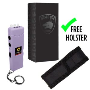 Guard Dog Hornet Micro Stun Gun Keychain - with LED Flashlight, Safety Switch, and Powerful Shock, Heavy Duty Keychain Stun Gun with Bright Flashlight, Built-in Charger, Women Self Defense - Purple