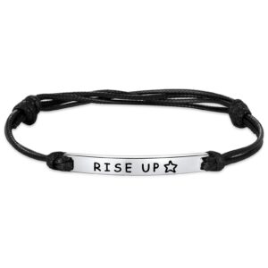 kvekstio hamilton broadway musical gifts engraved rise up black cord rope leather bracelet adjustable