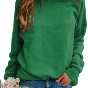 Roselux Women's Crewneck Raglan Long Sleeves Shirts Soft Comfy Casual Sweatshirts ST Patrick's Day Tops Green XL